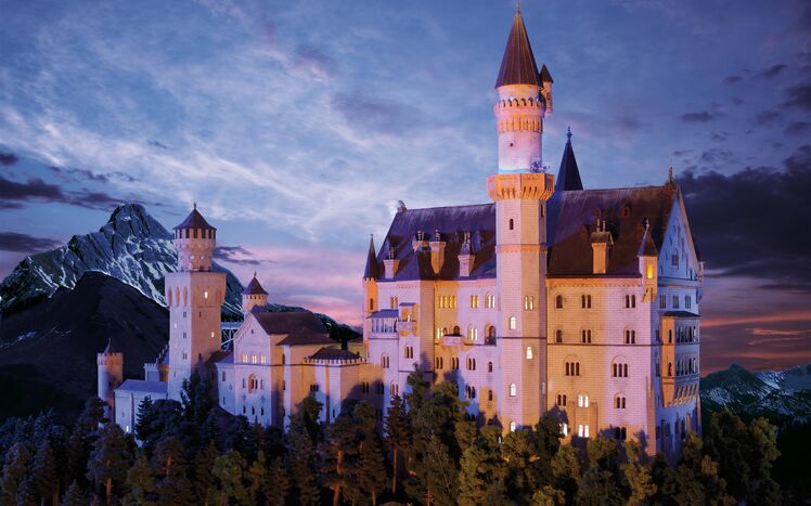 Flughafen Bayern Neuschwanstein Nacht